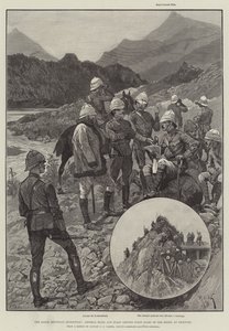De Zwarte Berg-expeditie, generaal Elles en staf krijgen het eerste zicht op de vijand bij Shringri